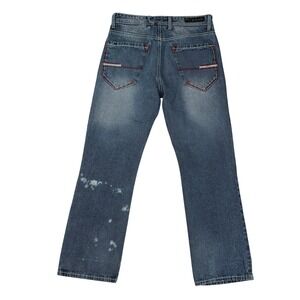 CJ Black Bootcut Jeans Men's‎ 30x30 Blue Denim Red Stitch Distressed